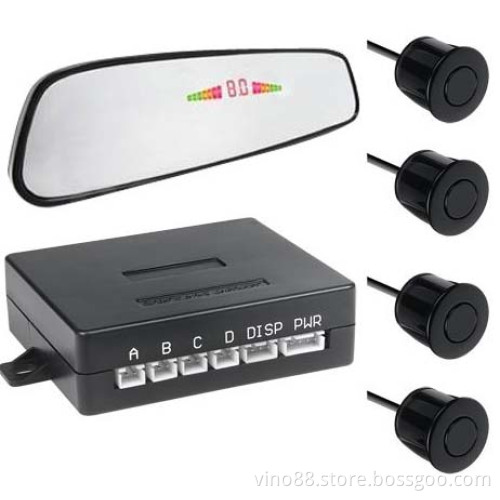 Rearview mirror numeral LED parking sensor